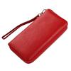 Portefeuille Long en Cuir Véritable pour Femme Gracewell, Portable, Compatible Smartphone, Naturel, Simple et Élégant, Blocage RFID (rouge)