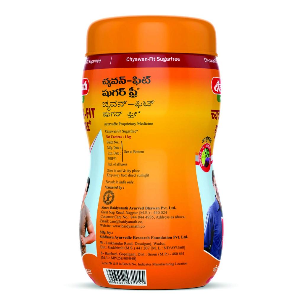 Baidyanath Chawan-Fit Sugar Free Chyawanprash 1 Kg Immunity Booster Herbal Rejuvenator