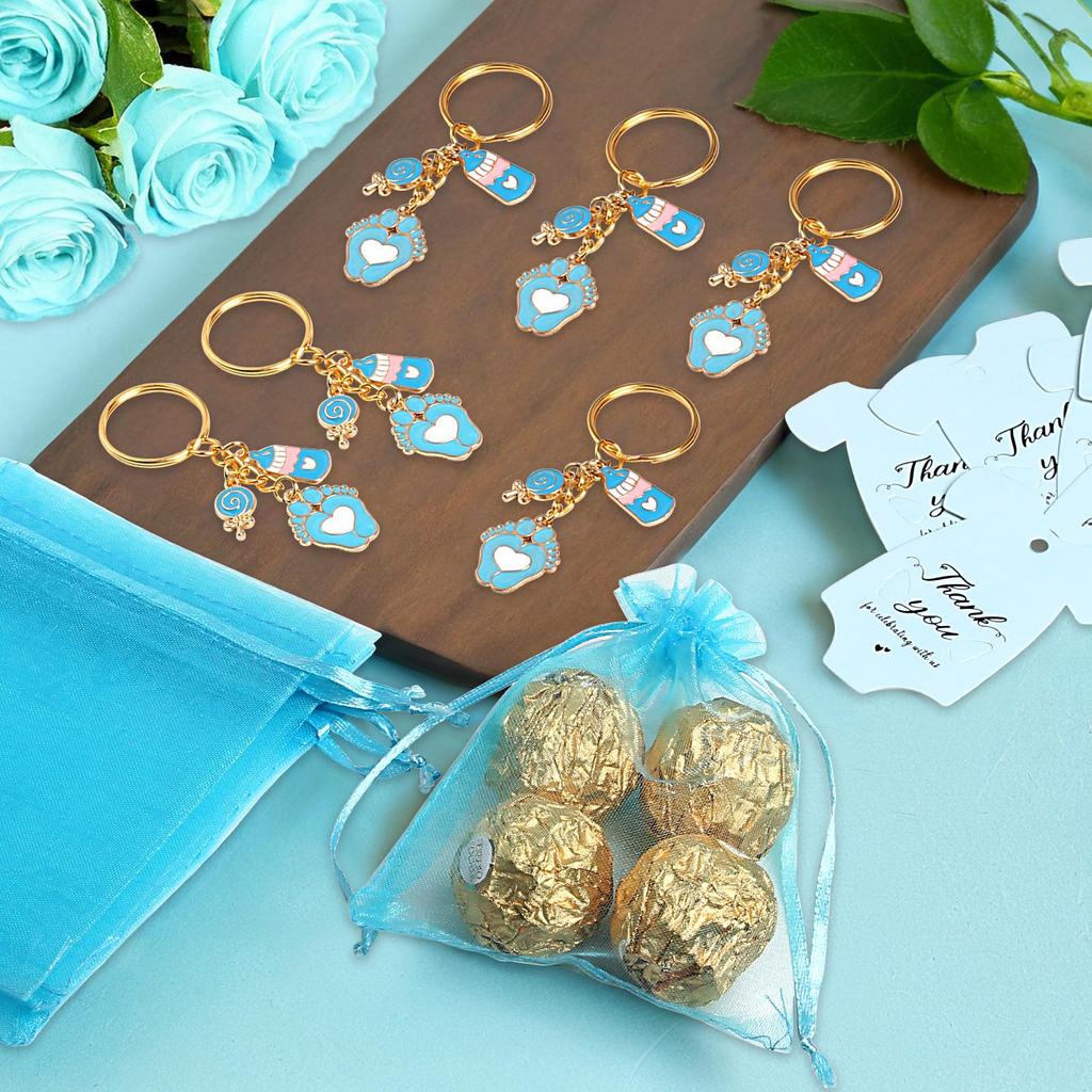 Baby Geschlecht Enthüllung Schlüsselanhänger: Milchflaschen-Lutscher für Dusche, Taufe, Kommunion, Autoschlüssel-Geschenk