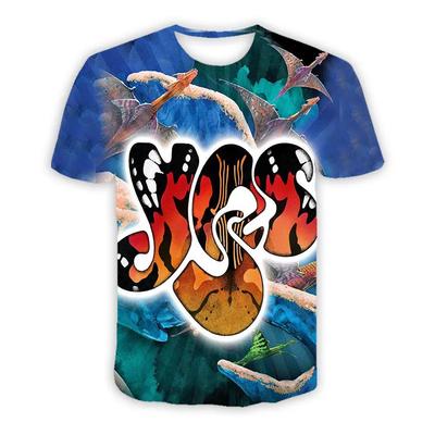 YES Band 3D Print Sports Breathable Quick-Dry Men T-Shirt Rock Hip-Hop Punk Heavy Metal Casual Street Fashion Short Sleeve Top