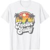 Känner mig saltig Ösemester Surfing Palm Retro Strand Present T-shirt