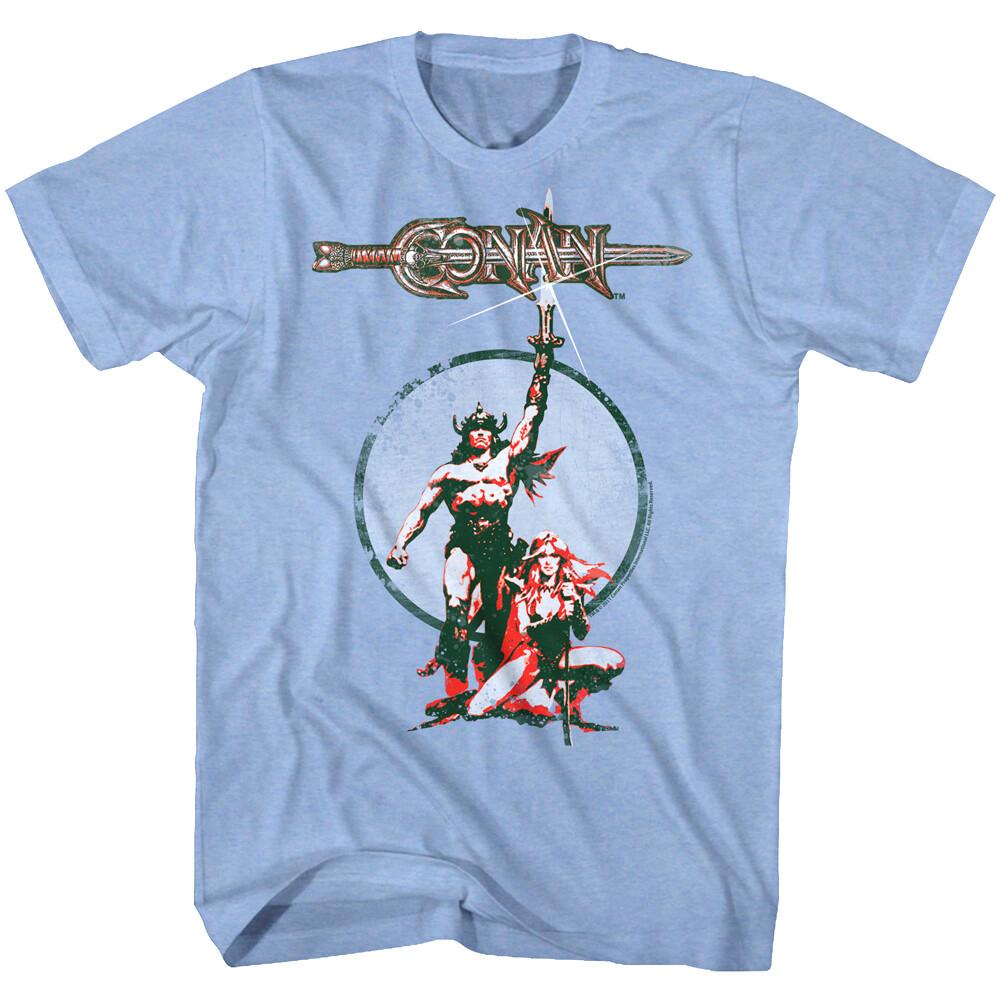 Conan the Barbarian Vintage Movie Poster Men s T-Shirt Schwarzenegger Movie Tee XXXXL