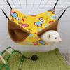 Cartoon Print Double-layer Hamster Hammock Thicken Cozy Hanging Cage House Fleece Print Warm Hamster Hideout Cage Cage Sleeping