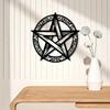 Gothic Pentagram Metal Wall Art Black Powder Coated Witch Decor Home Halloween Gift