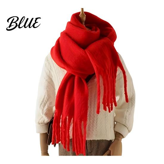 Versatile Winter Accessory Tassels Women Rabbit Velvet Thickened Imitation for Outdoor Scarf with Solid Color