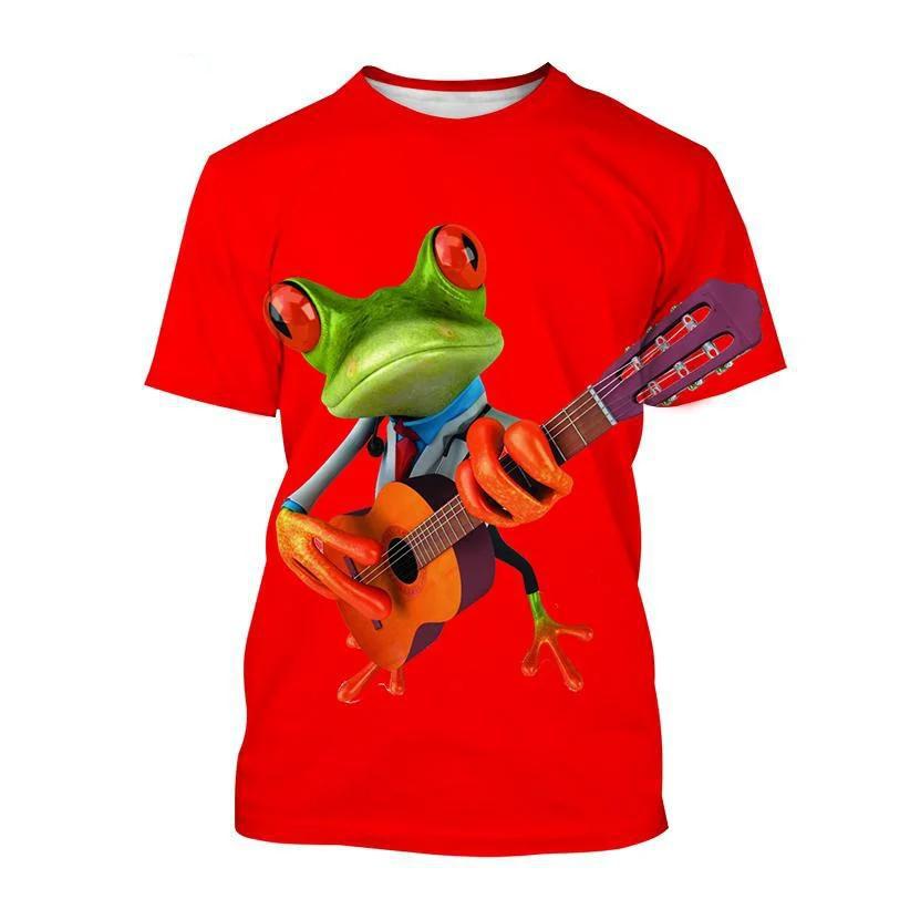 Nouveauté Animal grenouille hommes t-shirts drôles vêtements amples à manches courtes mode surdimensionné imprimé t-shirt à col rond
