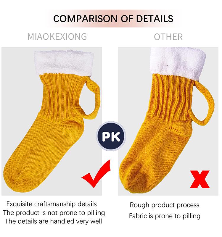 3D Beer Mug Chunky Knit Socks - Warm Mid-Calf Autumn/Winter Floor Socks