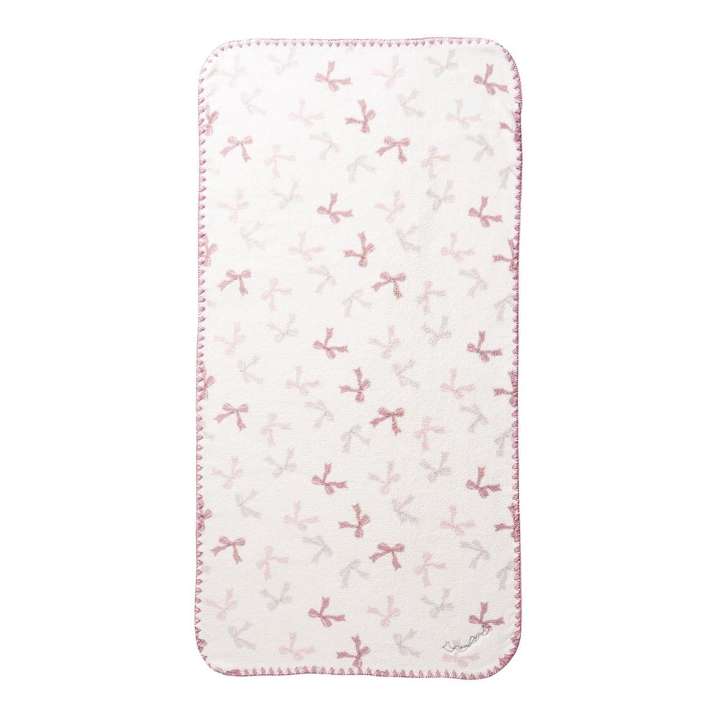 Marushin Pink Ribbon Mini Bath Fleur 0715002800 Towel, Ribbon, Cute, Women's, Microfiber, Fluffy, Absorbent, Quick-Drying,