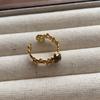 Gem series ring retro European and American light luxury gemstone niche design open oval personalized ring finger ring
