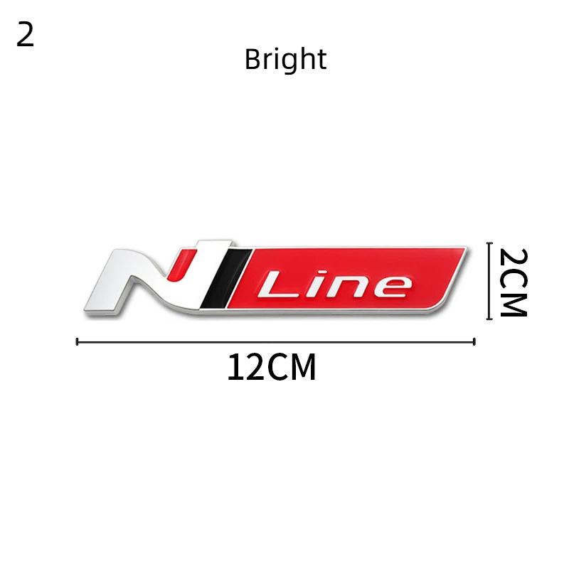 3D Styling Kovové Logo N Line Vnější Odznak Zadní Kufr Blatník Emblém Samolepky pro i20 i30 Sonata Kona Elantra Tuson