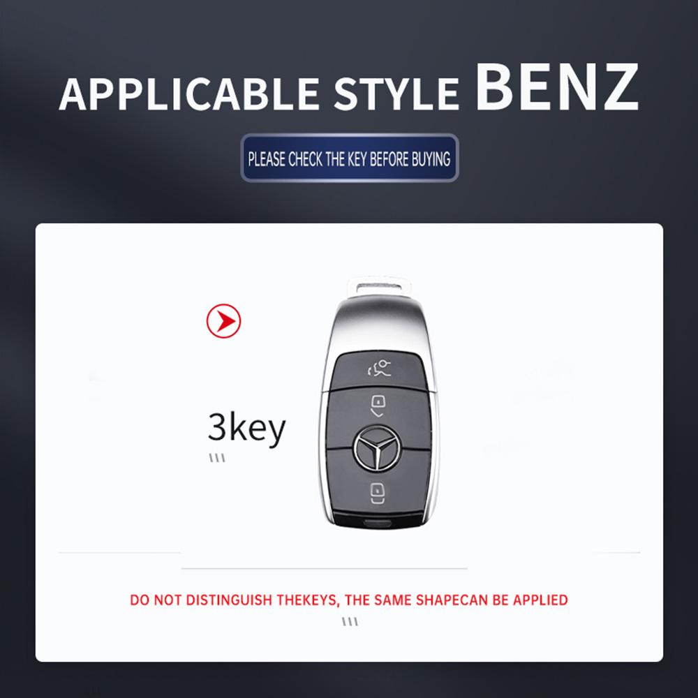 WDZIM1 Car Sticker Metal Car Remote Key Case Fob Cover Shell For Mercedes Benz AMG A C E S G Class GLC CLE CLA GLB GLS W177 W205 W213 W