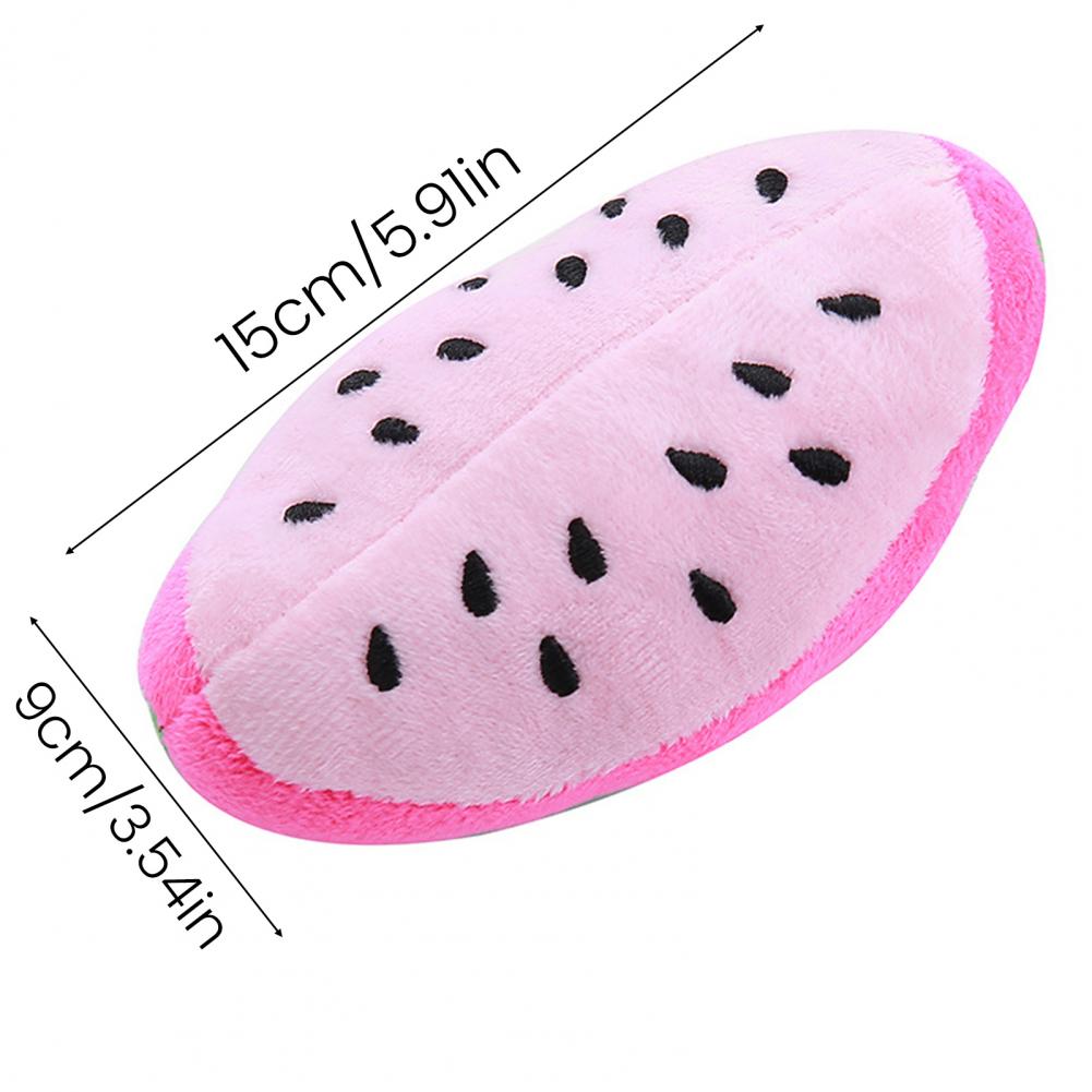 Plush Watermelon Dog Toy with Wrinkle Sound Plush Texture Dog Chew Toy Watermelon Shape Dog Chew Toy for Small Dogs for Teeth