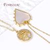 Fashion 18K Gold Plated Inlay Shell Heart Charms Christmas Tree Pendants for Jewelry Making Supplies DIY Necklace Accessories