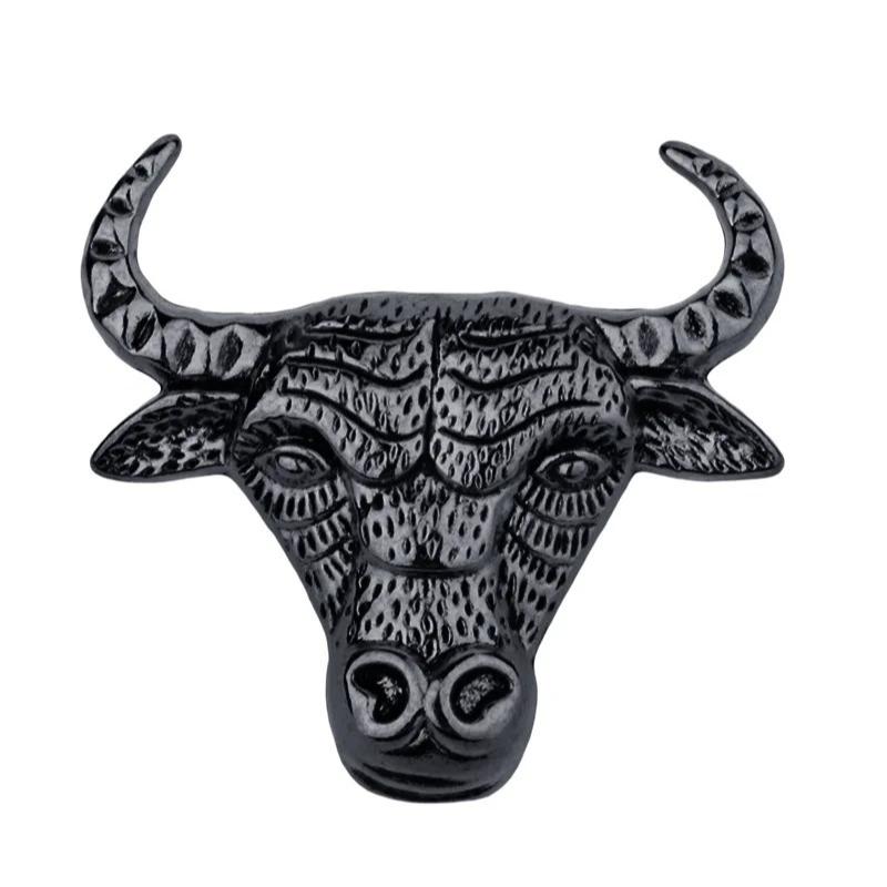 1Pc Retro Bull Head Brooch Alloy Animal Lapel Pins Badge Suit Shirt Badge Brooches For Men Jewelry Accessories