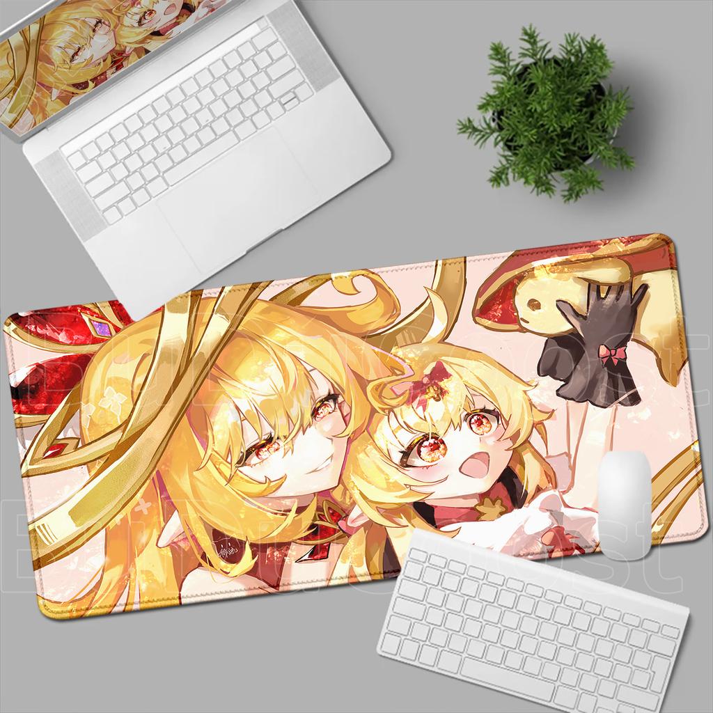 New Kawaii Mouse Pad Gamer PC Computer Cute Genshin Impact Klee Alice Desk Mat Keyboard Anime Gaming Accessories Mousepad Carpet