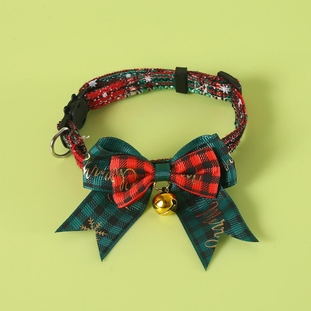 Christmas Cat Bell Collar Adjustable Soft Lucky Charm Vibrant Color Cat Party Costume Kitten Collar Pet Accessory