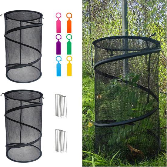 Pop-up Pflanzen-Insektenschutznetz Rundes faltbares Pflanzenschutznetz Maschennetz Gartennnetz mit Erdspießen für Gemüse Schutz vor Vögeln Insekten