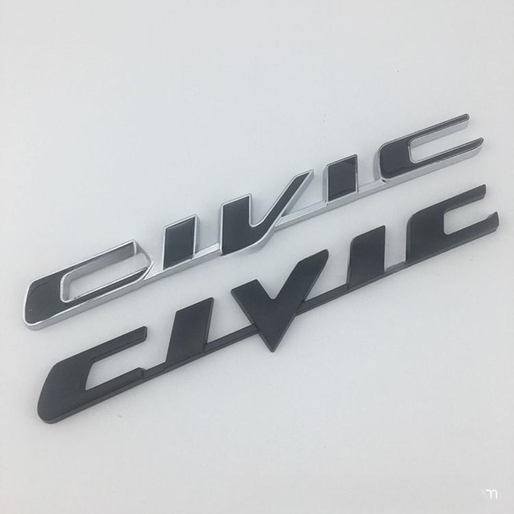Metal Car Sticker Emblem Badge Decals Decoration For Honda CIVIC Logo Emblem Sticker Fender Trunk Badge Exterior Auto Accessorie
