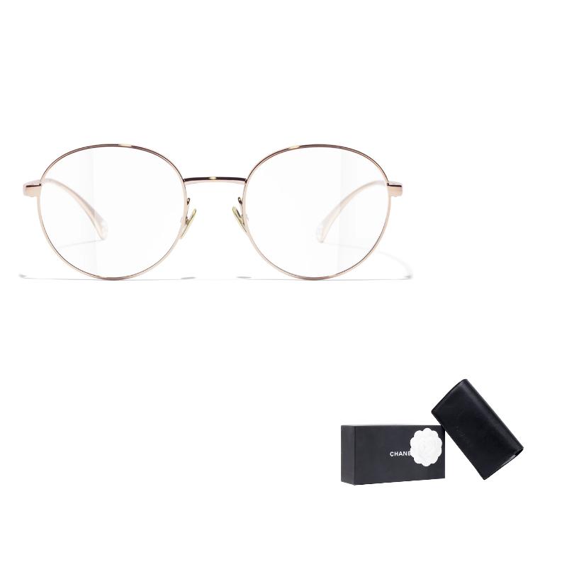 

CHANEL thin frame decoration, irregular shape optical frame, same style for men and women, couple style, rose gold золотий