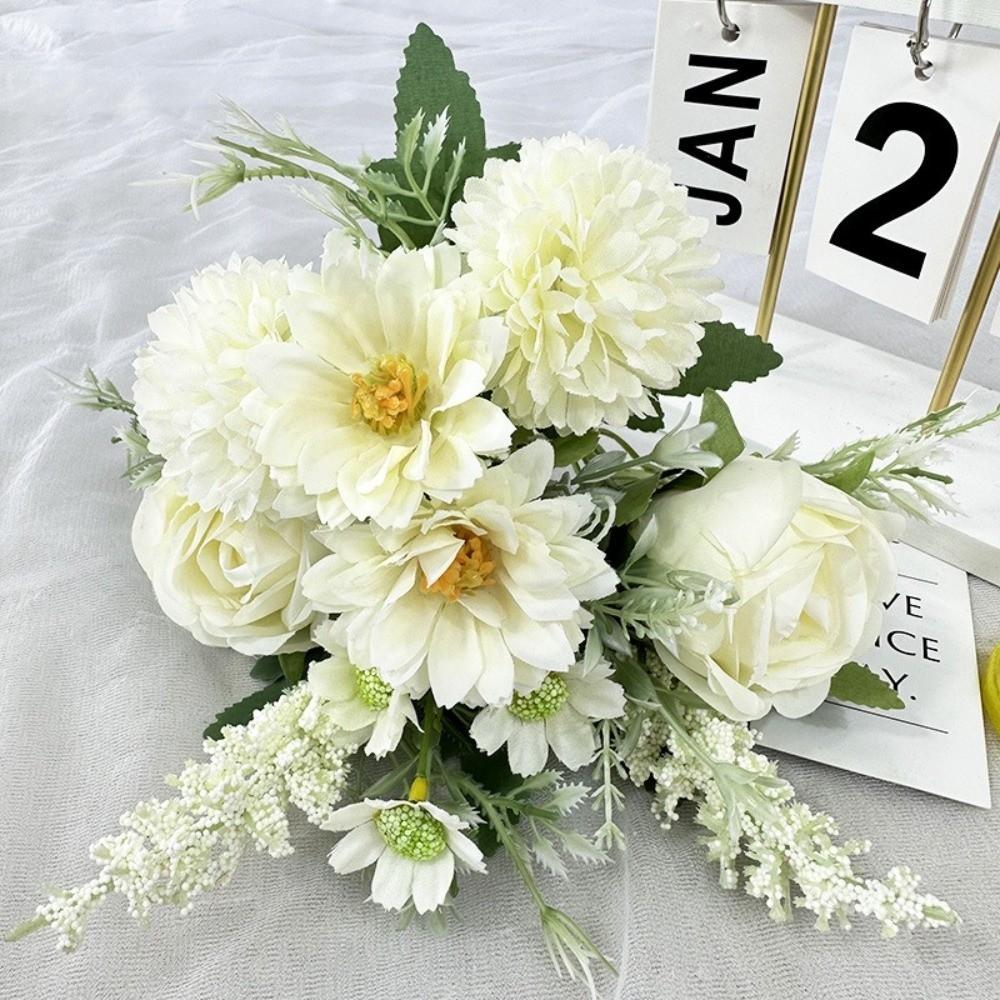 Bride Bouquet Artificial Rice Ear Home Decoration Silk Fake Flower Wedding Decorations белый