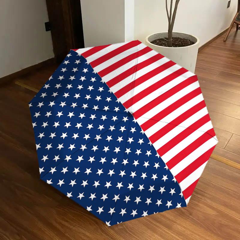 1pz Ombrello con Bandiera Americana, Ombrello ad Apertura e Chiusura Automatica, Ombrello di Alta Qualità, Regalo Ideale per Lei 367