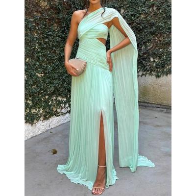 Women's Fashion Tube Top Pleated Dress Streamer Slim Slim