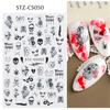 New Nail Art Stickers Halloween Pumpkin Ghost Love Spider Web Cute Cartoon Adhesive Nail Stickers