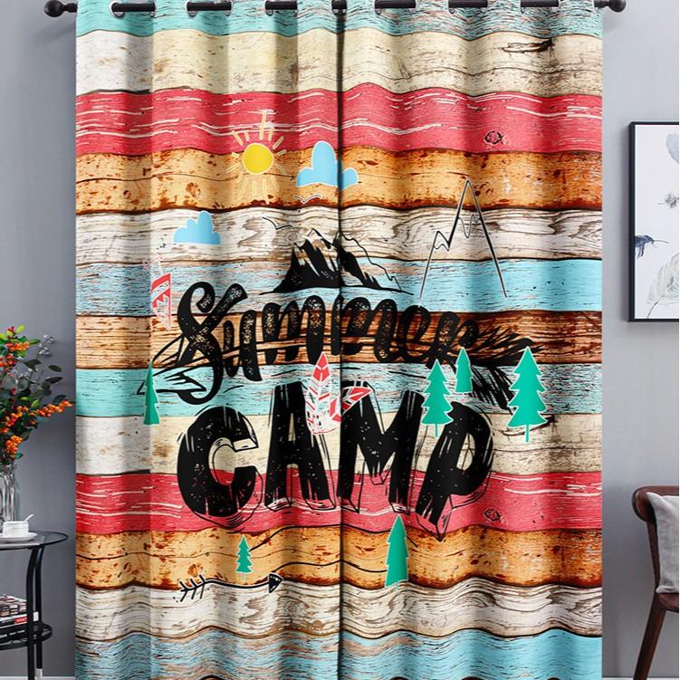 İnşaat Aracı Seyahat Mektubu Astronot Perde Yatak Odası Perdesi 3D Dijital Baskı Karartma Perdesi