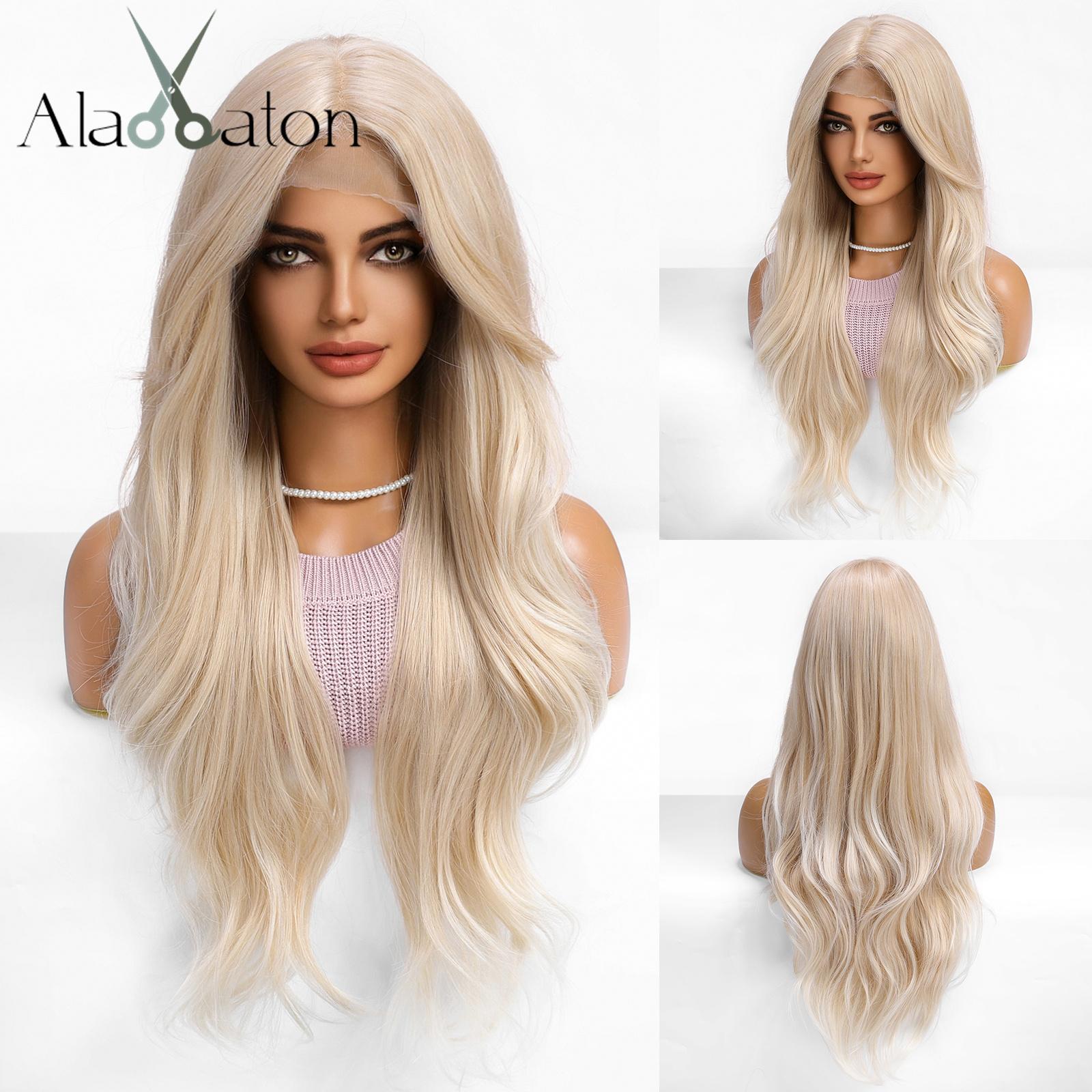 

ALAN EATON HD 13x6 парики из лака, светлые синтетические длинные волнистые вьющиеся парики для женщин, парик для косплея с высокой плотностью волос, термостойкий парик