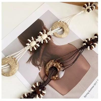 Bohemian Coconut Shell Accessories Decorative Waist Rope Women's Dress Waist Chain Retro Knitted Belt Belt