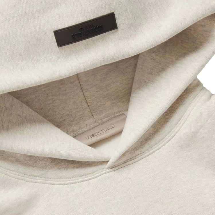 Fear Of God Essentials FW22 Solid Logo Print Pullover Hoodie Men hoodies Light-Oatmeal FOG-FW22-1125