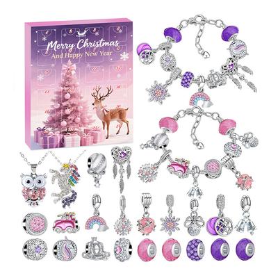 Weihnachts Kristall Armband Adventskalender Geschenk Verlorener Schmetterling Gold Silber 24 Tage Countdown 2025 Kinder Überraschungsbox Stimmungs-Requisiten