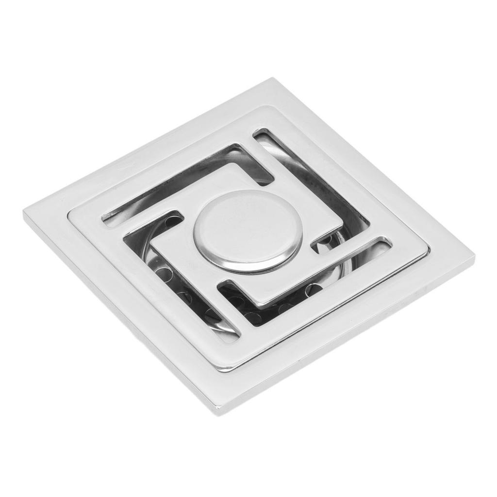 Stainless Steel Floor Drain Square Large Displacement Deodorant Shower Floor Drain for Kitchens Bathrooms Garages