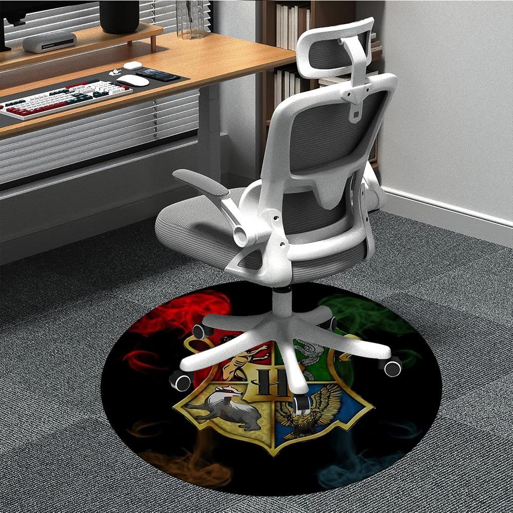 1pc Hogwarts Crest Carpet, Round Non-Slip Durable Large Size Office Carpet, Suitable for Office, Beautiful Decoration