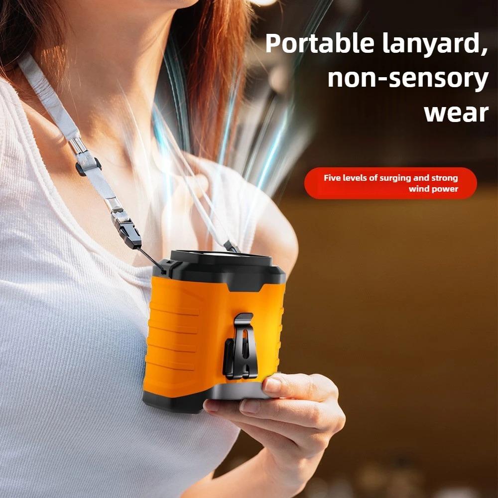 Outdoors Waist Fan With 10000mAh Large Capacity Battery 5 Gear Adjustable Waterproof Waist Fan With Flash Light Waist Clip Fan