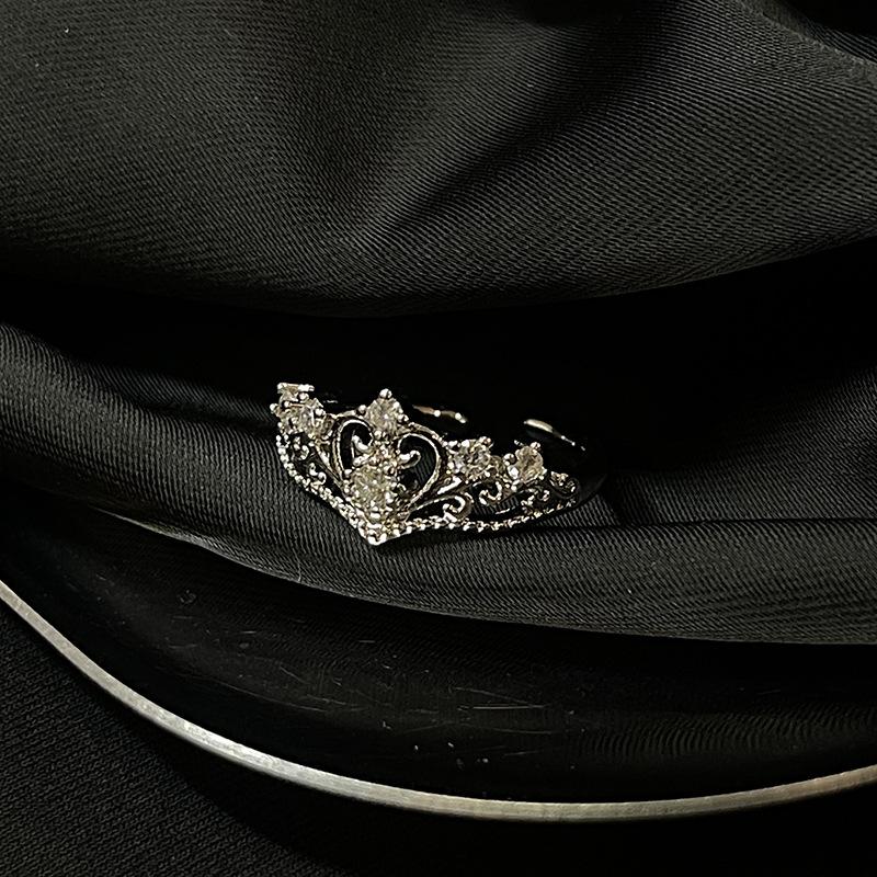 Niche Design Pear-Shaped Pink Zircon Multi-Layer Snake-Shaped Sweet And Cool Personality Open Ring Women'S Light Luxury High-End Ring