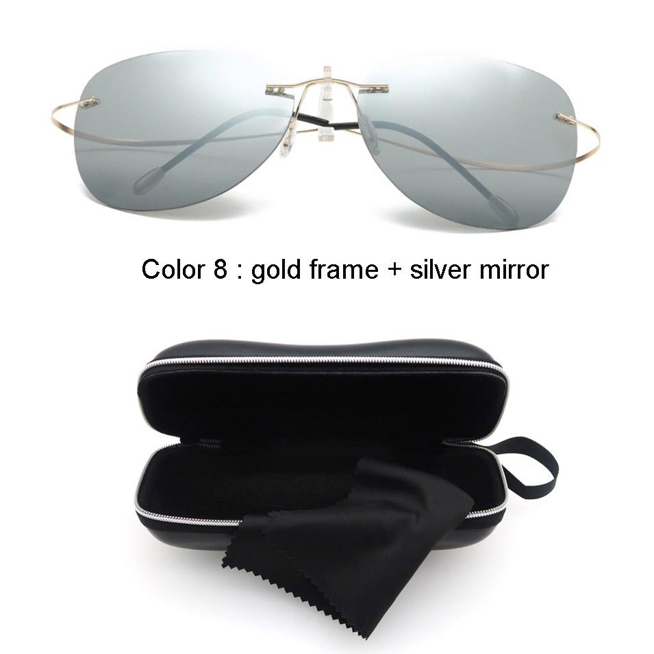 

Модные Безрамочные Солнцезащитные Очки Очки Ночного Видения Ультралегкие Безрамные Авиационные Очки для Мужчин и Женщин Титановый Сплав Other