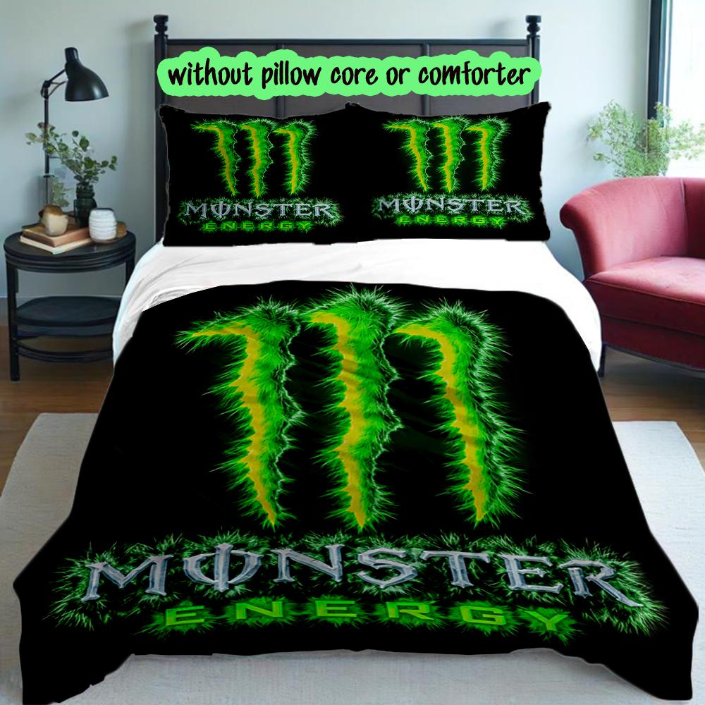 Monster Bettbezug-Set - Ohne Füllung & Steppdecke, Leicht, Maschinenwaschbar, Anime-Stil Gaming Bettwäsche-Set