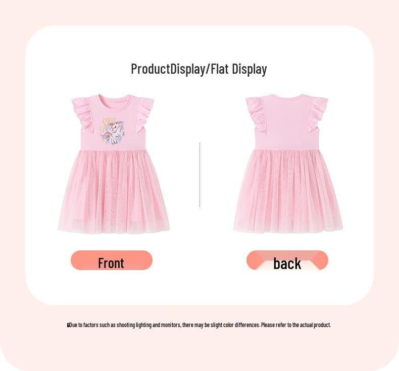 Little Maven Styl Europejski Kreskówkowa Sukienka Księżniczki - Urocza Letnia Siateczkowa Spódniczka dla Dziewczynek