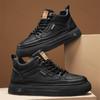 Men's Casual Leather Shoes 2026 Autumn New Non Slip High Top Vintage Workwear Boots Lace Up Height Increase Comfort Board Shoes