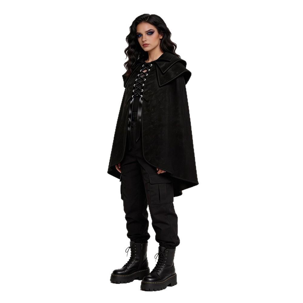 Gothic Cosplay Cape With Polyester Material For Stage Costume And Roleplaying