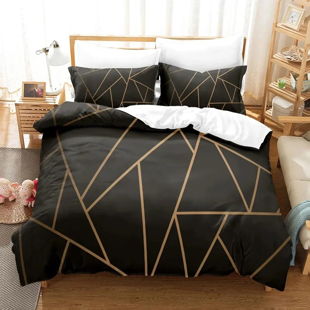 Purple Marble Comfortable Duvet Quilt Cover Pillowcase Bedding Set Children Bedroom Decoration Home Textile