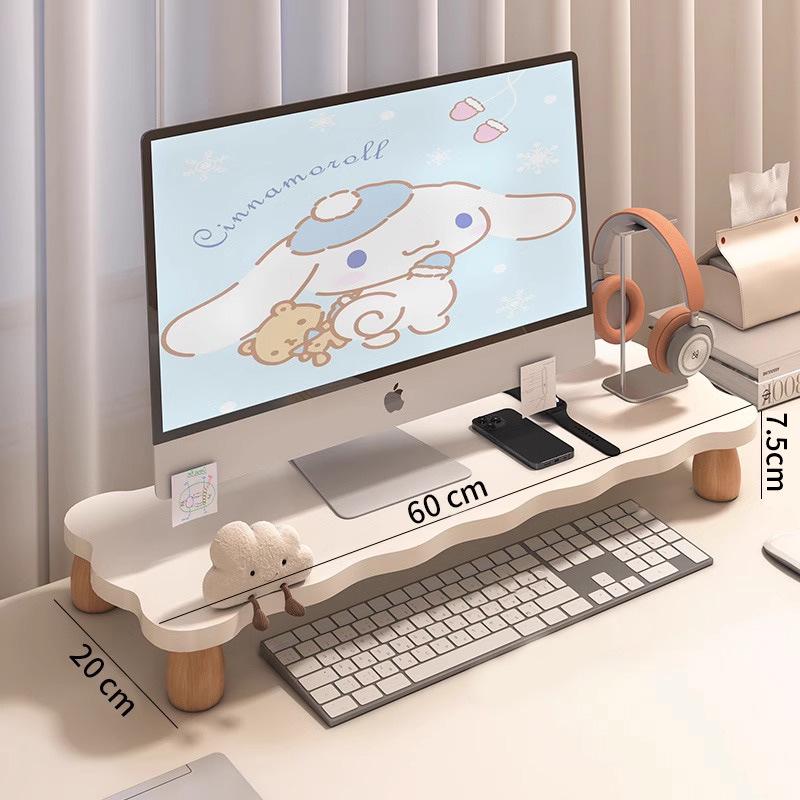 Desktop Laptop and Monitor Riser Stand with Storage Shelf