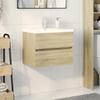 VidaXL 2-piece Bathroom Furniture Set Ceramic and Engineered Wood, Bathroom Cabinet, Bathroom Vanity, 3307658