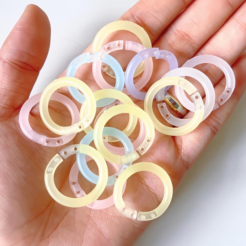 20/50pcs Colorful Loose-leaf Ring Assembly Binding Coil Plastic Detachable Punch Ring Buckle File Organization Office Accessorie