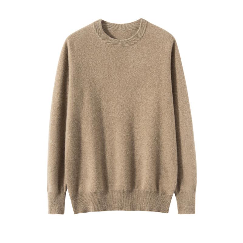 Light luxury baby feeling~ 100% pure cashmere shirt round neck pullover sweater with knitted sweater inside