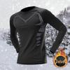 Men's Winter Fleece-Lined Quick-Dry Long Sleeve Base Layer for Running & Fitness