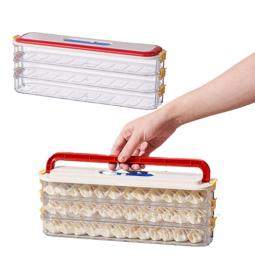 3 Layer Frozen Dumpling Storage Box Leak-Proof Dumplings Organizer  Kitchen Organization