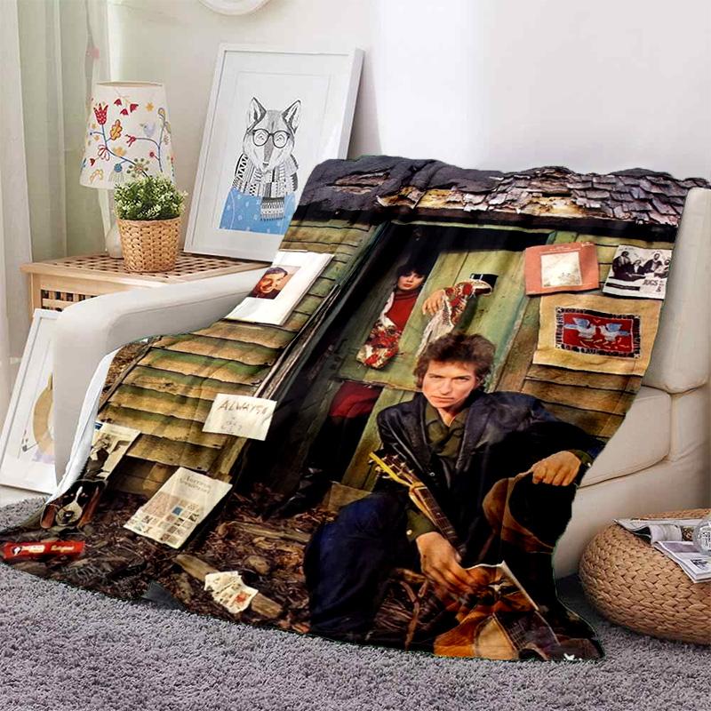 Retro Cool B-Bob Dylan Merchandise Blanket Fleece Home Popular Singer Throw Blanket Cozy Ultra-Soft for Couch Quilt