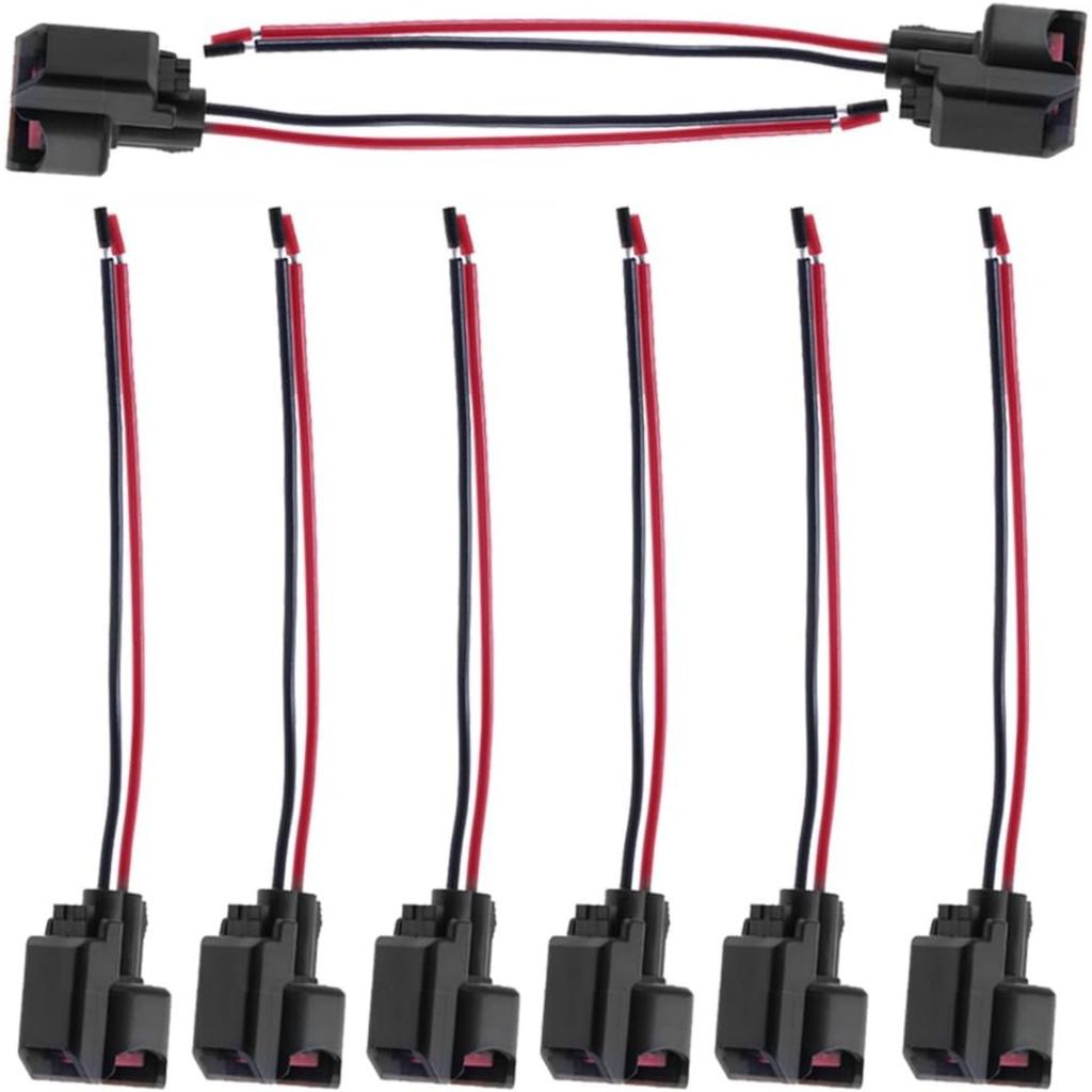 Fuel Injector Pigtail Connector Plug Wire EV6 Compatible with Ford Mustang F150 F250 Crown Victoria (Pack of 8)